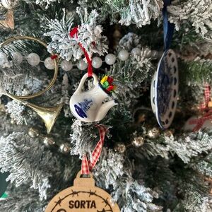 Blue and White Teapot Christmas Ornament